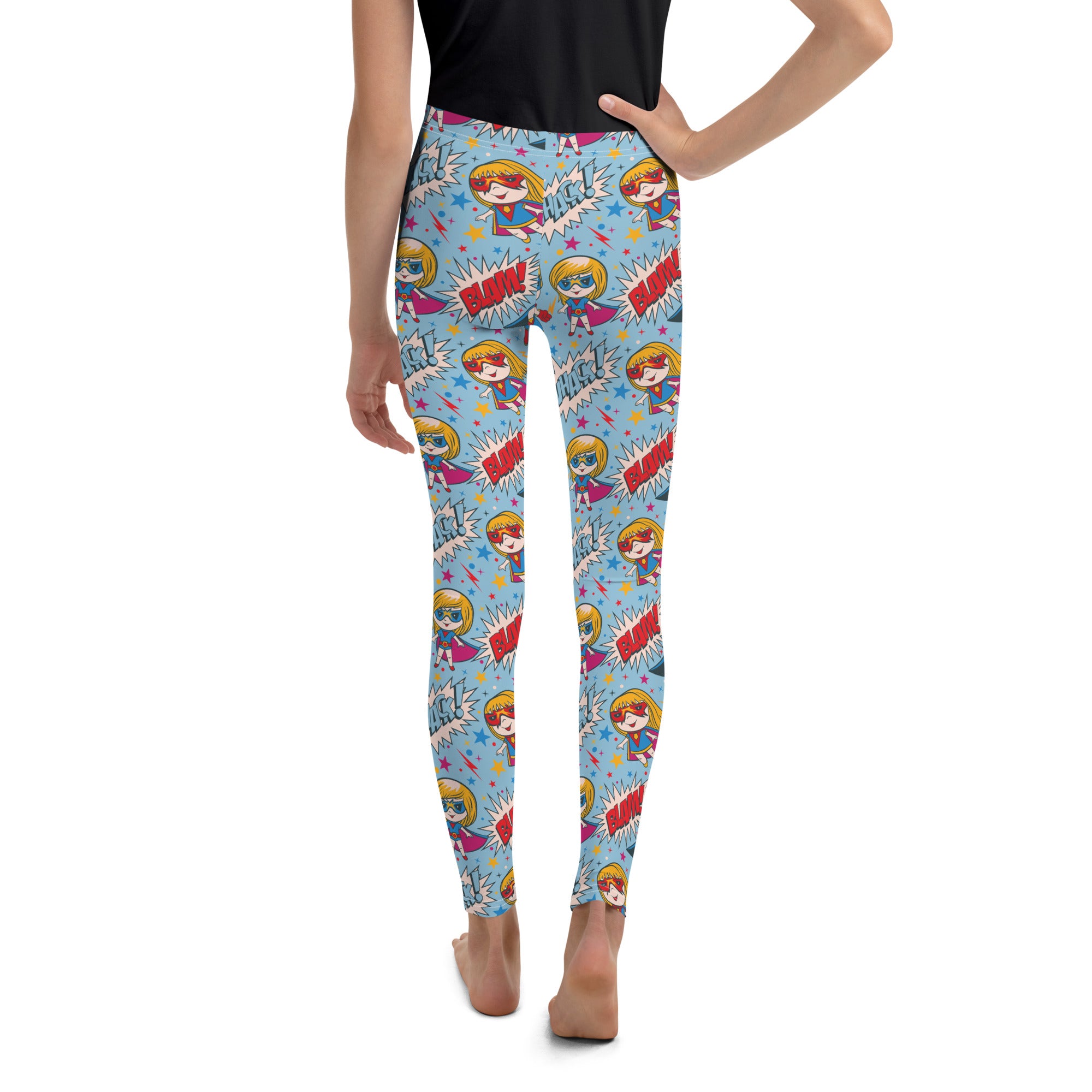 SHE REBEL - Super Hero Girl Power Leggings (Girls' Sizes 8 - 20)